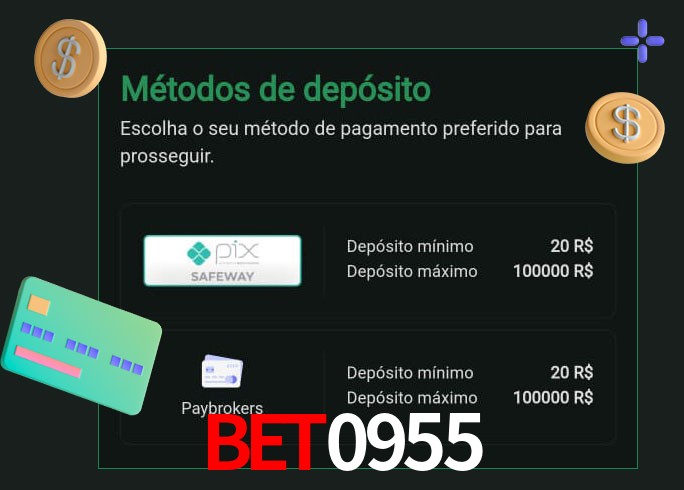 O cassino BET0955 oferece uma grande variedade de métodos de pagamento